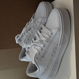 White PUMA platform sneakers. Women's 8